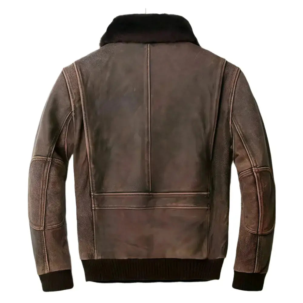 Vintage Brown Leather Motorcycle Jacket